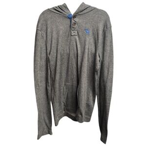 Abercrombie Kids‎ Grey 2-Button Henley Top w/ Blue Logo With Pocket Pullover